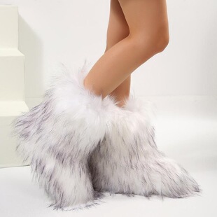 Y 55001 Fur Fox Fur Winter Boots ����ëѩ��ѥ