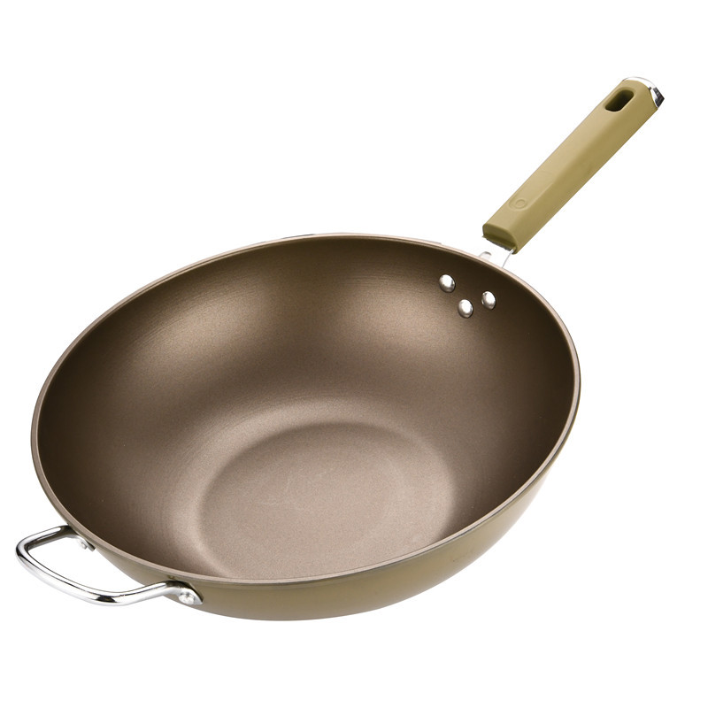 好伴侶廠家直供含鈦鍋家用廚房鍋具不粘鍋 炒菜鍋鐵鍋具批發炒鍋