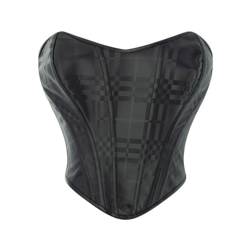 Impresión negra sin correa de hombro, soporte de pecho, cintura de cintura, chaqueta plástica de hueso de pescado, suministro transfronterizo