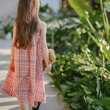 女童连体裤抽象吊带连身衣裙裤25夏装新款外贸童装代发3-8岁