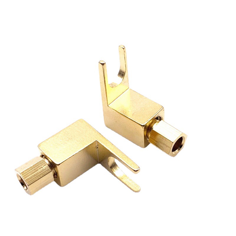 铜镀金Y插转4MM香蕉插座音响音箱接线柱转换头喇叭线香蕉插头插座