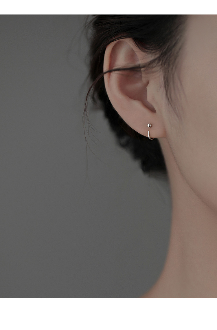 Geometric Bead Hook Earrings For Women Minimalist Style_voghion.com