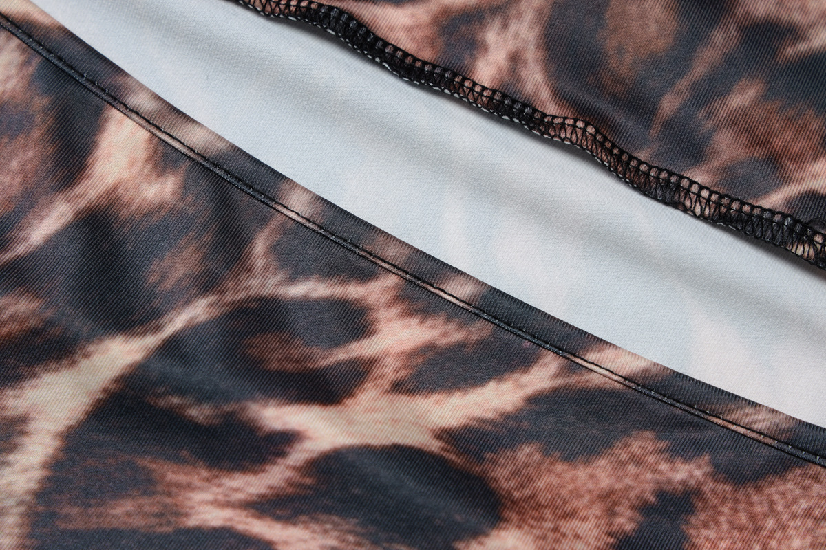 Spring Women Clothes Leopard Print Sleeveless Halter Strap Dress Sexy Backless Dress