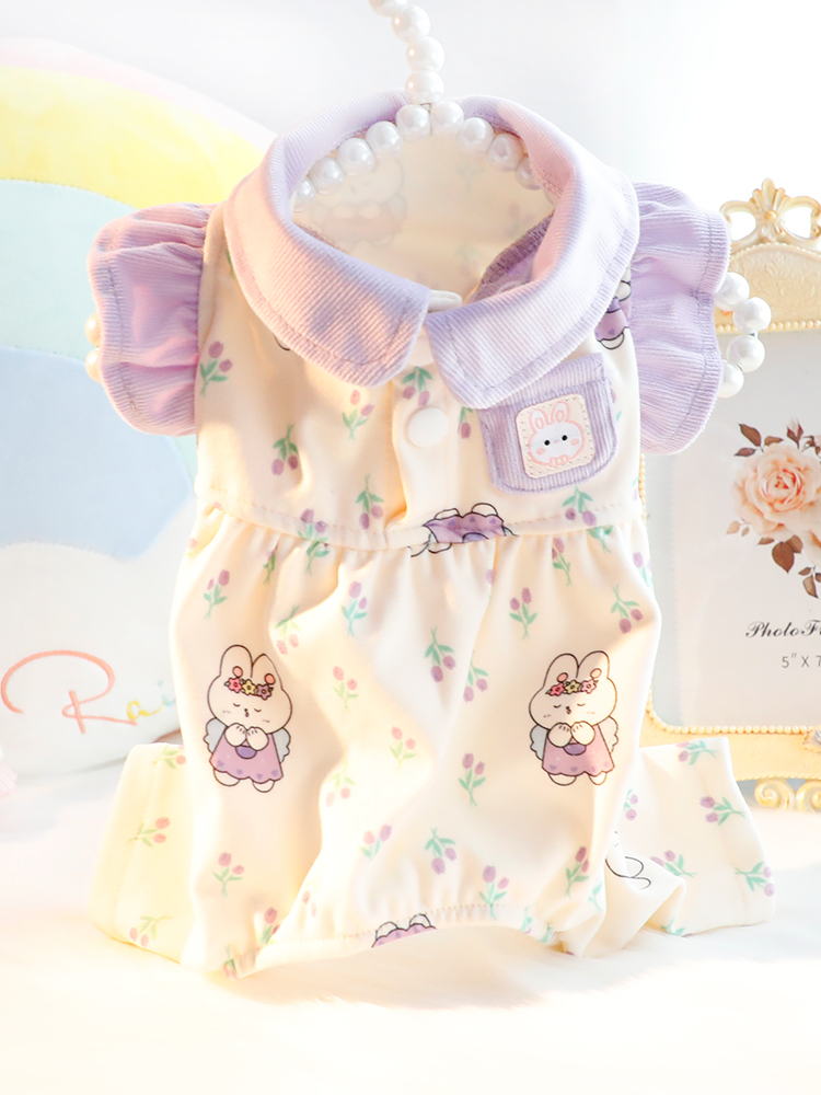 개 옷 가을과 겨울 옷 네 다리 기본 셔츠 살균 의류 배꼽 파자마 작은 개 테디 애완 동물 4849