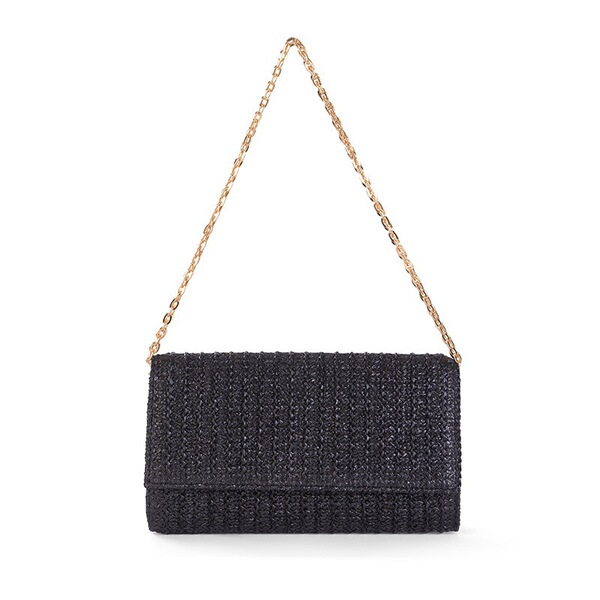 Woven small clutch bag on chain