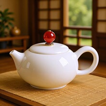 猪油白羊脂玉西施泡茶壶轻奢中式陶瓷家用小茶壶白瓷功夫茶具单壶