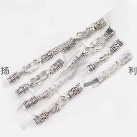 藏银扣子九乘迦叶金刚结手链尾扣头龙鳞绳s扣链接扣六字真言卡扣