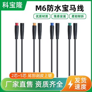 Wholesale multi core IP65 waterproof line M6 connector led street light electric bicycle m6 BMW line NTC connection line