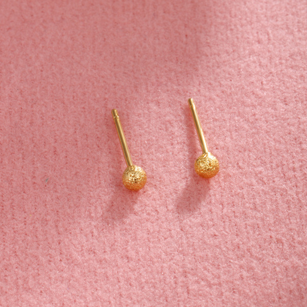 Xuping Jewelry Copper Autumn and Winter Frosted Smooth Round Mini Stud Earrings Daily Earrings Simple Earrings Women's Jewelry Wholesale