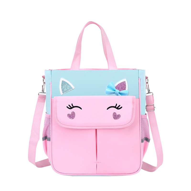 Bolsa de estudio portátil para estudiantes de primaria niñas niños aprendizaje extracurricular doble uso 1 - 3 - 6 grado dibujos animados