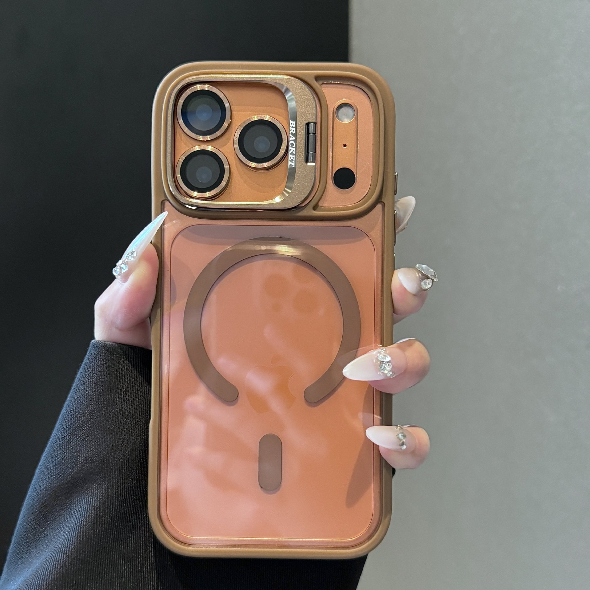 Funda con Soporte de Lente para iPhone 17 18 Pro Max Acrílico Transparente Mate Carga Magnética image 14