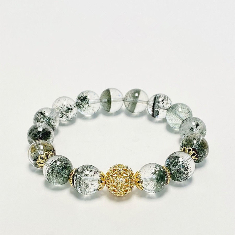 Green Ghost Crystal Hydrangea Bracelet Quartzite Women's Ins Simple Accessible Luxury High-End Niche Design Gentle Elegant