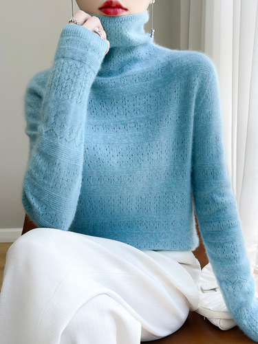First-line ready-to-wear Andy velvet autumn and winter new women's clothes hollow pile collar solid color pullover sweater batch