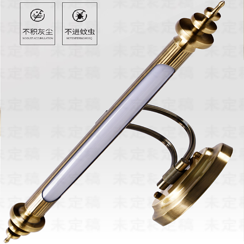 Espejo frontal lámpara americana baño LED espejo lámpara de gabinete espejo pintura lámpara de pared lámpara de maquillaje a prueba de humedad simple fábrica recta