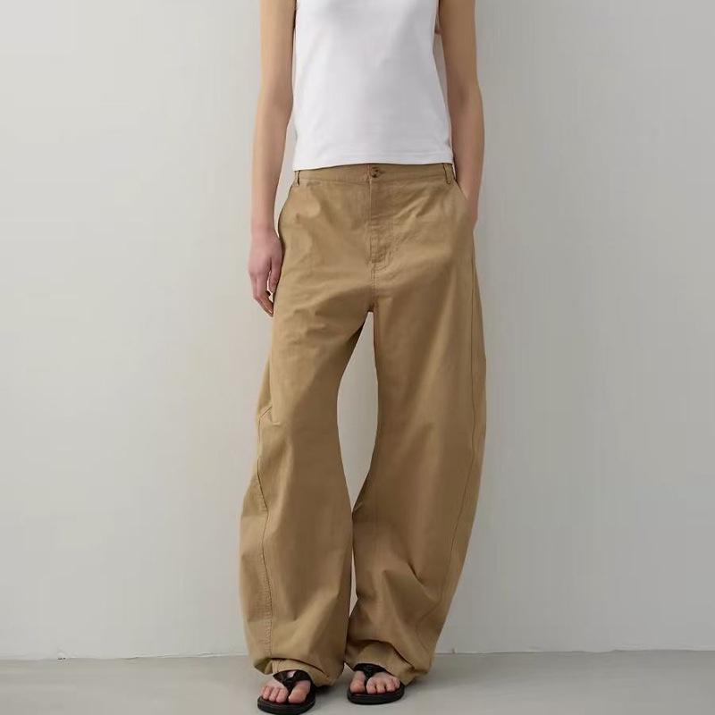 FP pure cotton wide-leg floor-length pants 26 spring/autumn new style loose high-waisted slimming versatile simple barrel pants long casual pants FP pure cotton wide-leg floor-length pants 26 spring/autumn new style loose high-waisted slimming versatile simple barrel pants long casual pants