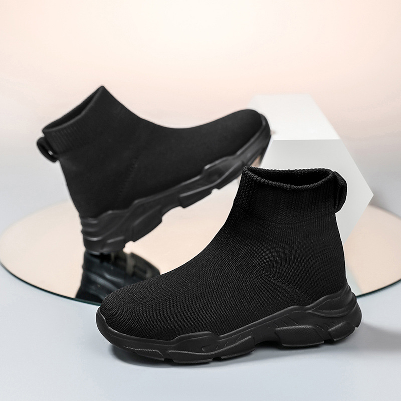 Transfronterizos niños zapatos deportivos de tejido de vuelo 2025 nuevos niños y niñas respirantes redes ligeras antideslizantes zapatos de calzado de calzado