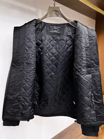 1.1 Correct Version 24 Autumn/Winter New Pujia Pra Triangle Logo Blcg Hooded Cotton-Padded Thickened Jacket for Men and Women