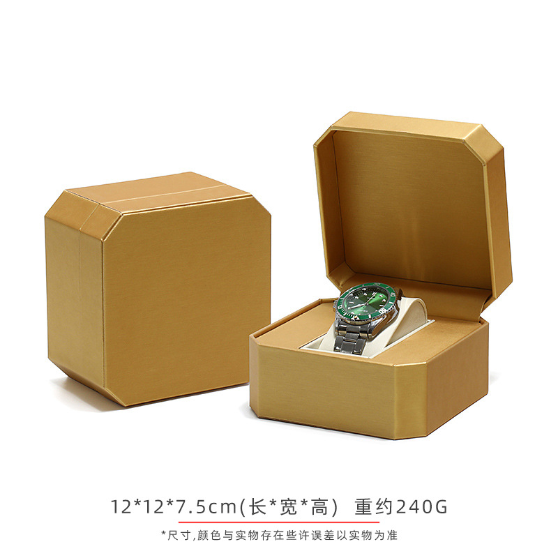 팔각형 금 시계 상자