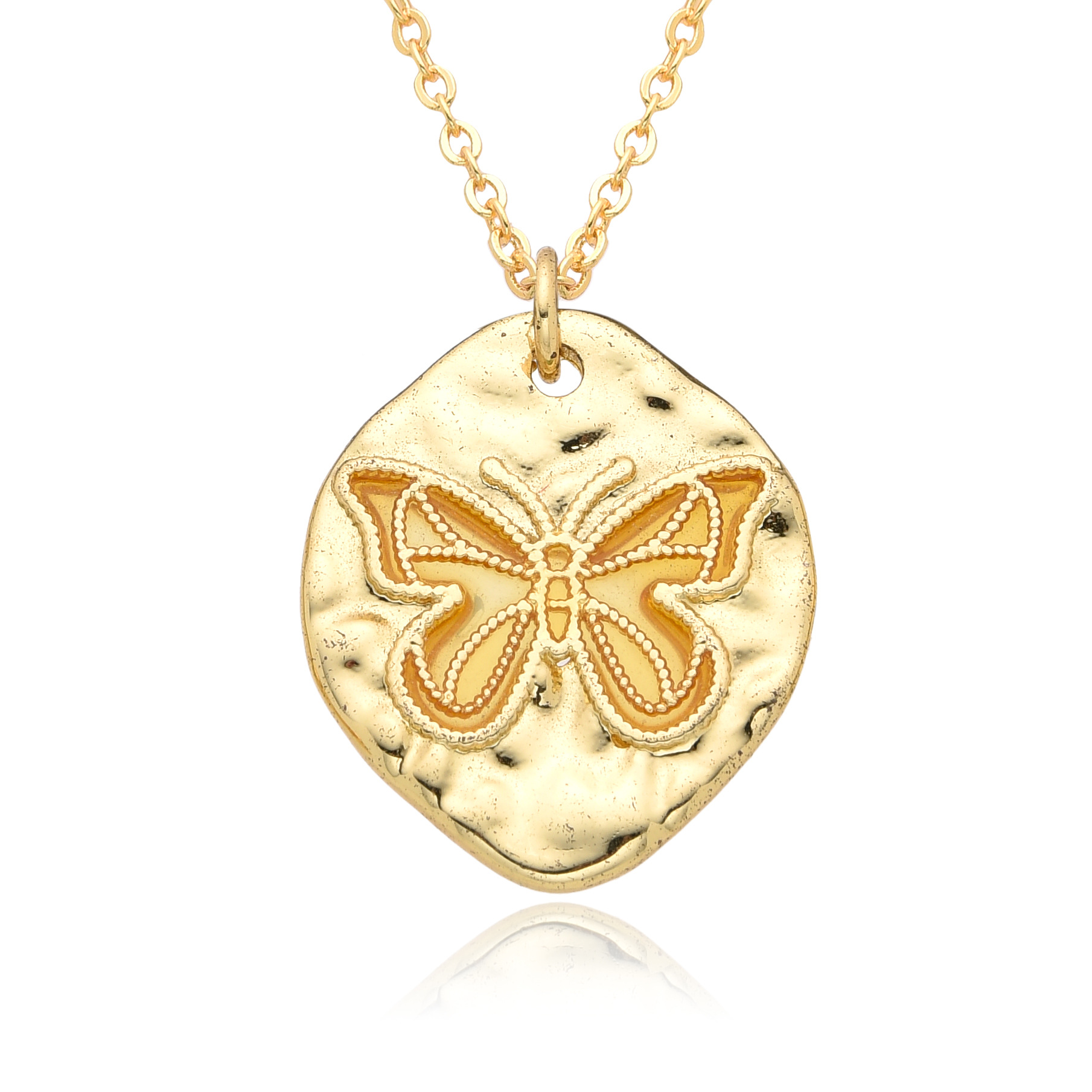1 Piece Quantity Copper IG Style Simple Style Butterfly Enamel Plating Inlay Zircon Pendant Necklace