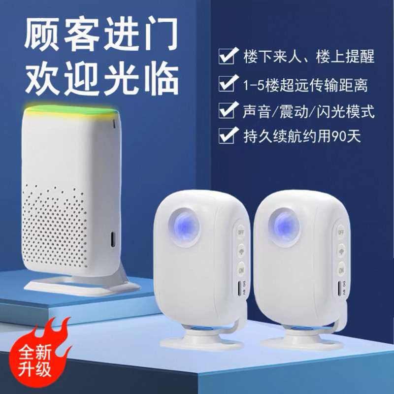 店舗へようこそドンドンのドアベルが入り口の赤外線センサーの分離式スマート無線ホテルの迎賓器に入ります。|undefined