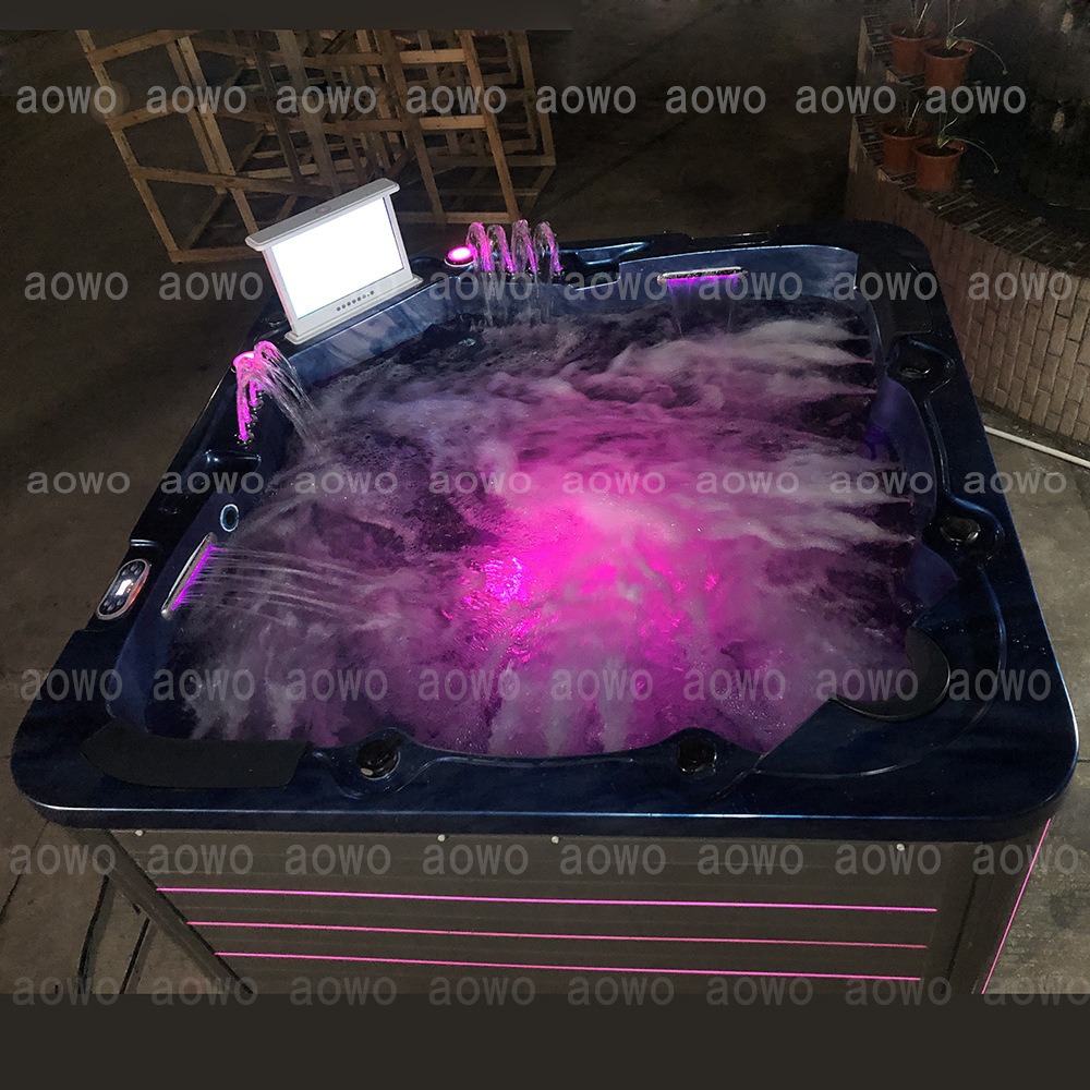 Jacuzzi al aire libre piscina masaje fuente de surf columna de agua sistema balboa americano TV iluminación colorida