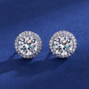 Fashionable high-end earrings for princess, silver accessory, European style, diamond encrusted