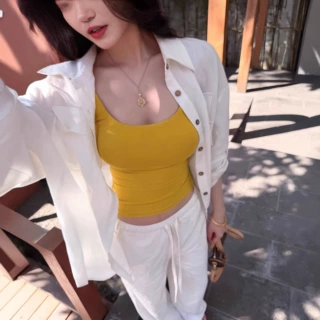 【Frt Shop】白日晴空 莱赛尔/亚麻宽松白色衬衫女春夏松弛上衣