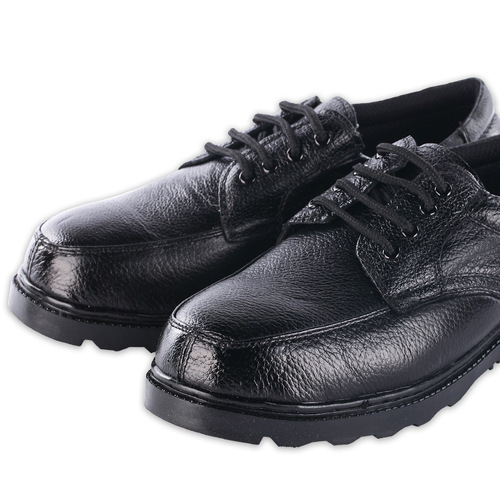Low-grade black pebbled cowhide steel toe acid and alkali resistant, anti-smash and anti-puncture men's summer safety labor protection shoes