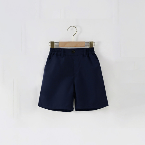 Children's navy blue suit shorts for boys, dark blue formal pants for school children, black summer thin version for performances