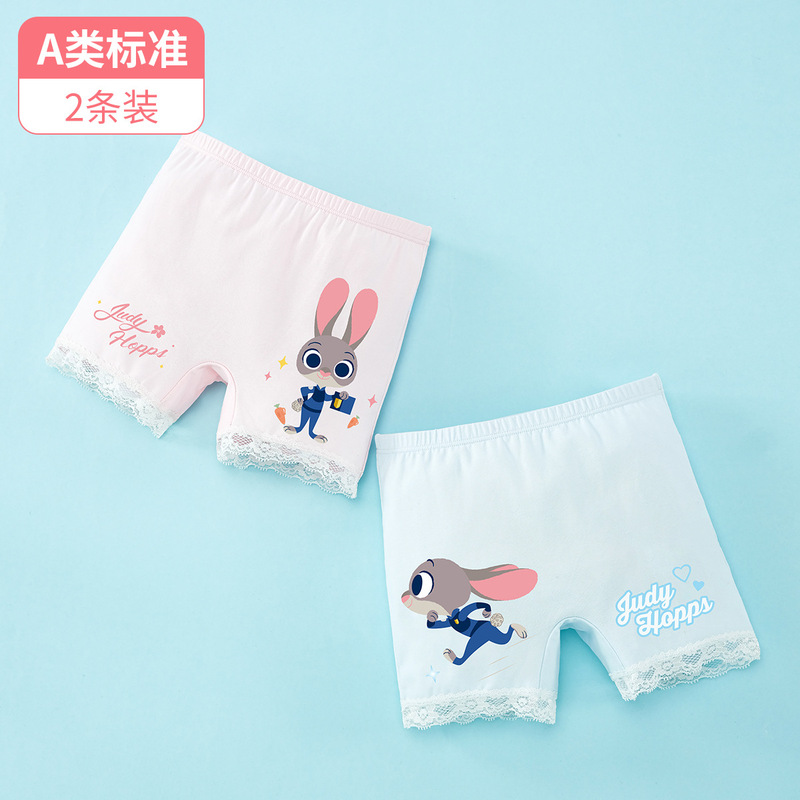 Judy Girls' Safety Shorts Anti-Exposure Pure Cotton Spring Summer Rabbit Police Officer Children's Thin Boxer Shorts Leggings Skin-Friendly