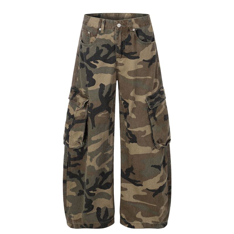 Z062 American High Street Style Unisex Camouflage Multi-Pocket Design Men's Loose Fit Cargo Pants Z062 American High Street Style Unisex Camouflage Multi-Pocket Design Men's Loose Fit Cargo Pants