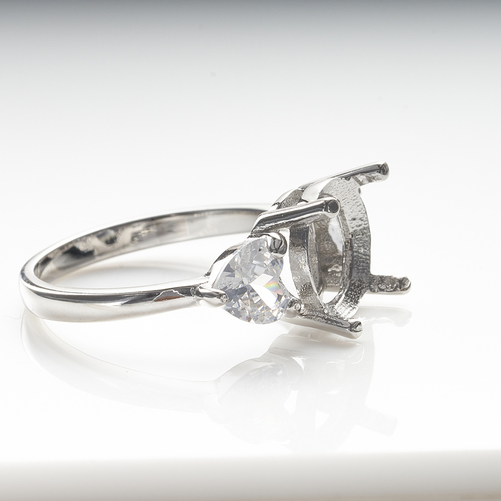 Anillo de plata clásico de cuatro patas s925 de 3 quilates de diamante de moissan anillo de piedra de moissan vacío DIY anillo de piedra de moissan ventas calientes transfronterizas