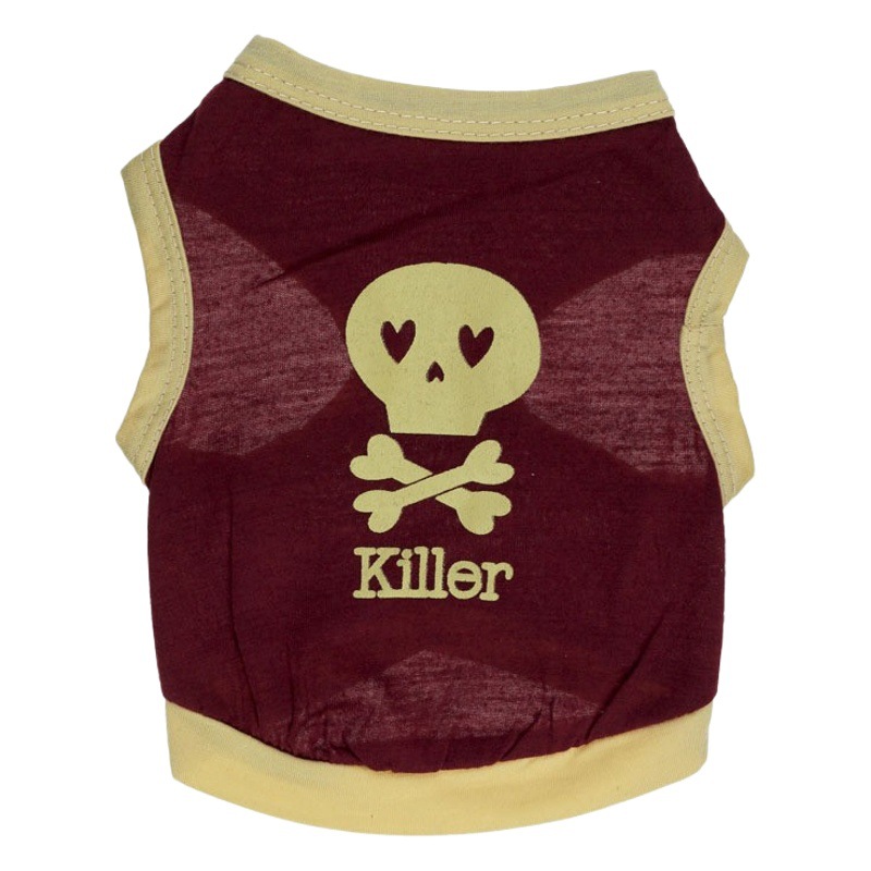 Mascota perro ropa Halloween multi-color asesino cráneo chaleco Comercio exterior calidad al por mayor Teddy primavera y verano ropa