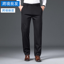 【跨进批发】男裤加绒款桑蚕丝弹力抗皱休闲裤中年商务西裤直筒