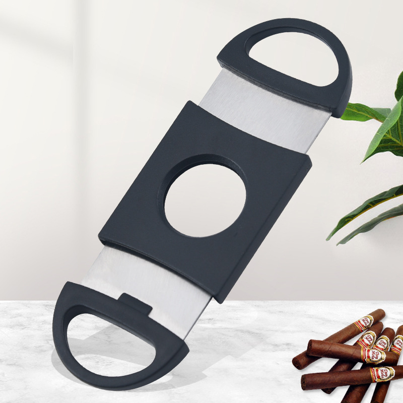 Cortador de cigarros de acero inoxidable manual, triturador de tabaco de doble hoja, cortador de cigarros, venta al por mayor
