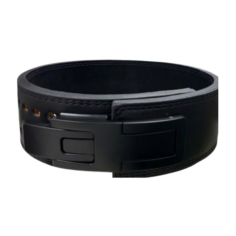 Cinturón de Fitness de piel de vaca para levantamiento de pesas, sentadillas, peso muerto, protección de cintura, equipo de protección deportivo, levantamiento profesional con hebilla rápida