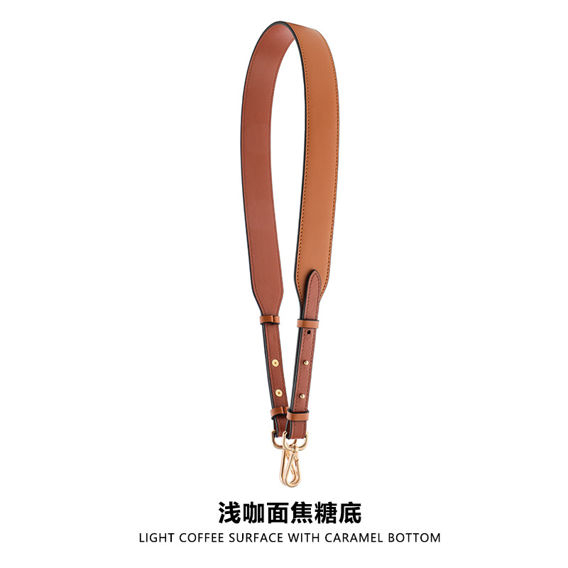 A- 6 adjustable shallow coffee caramel bottom gold buckle