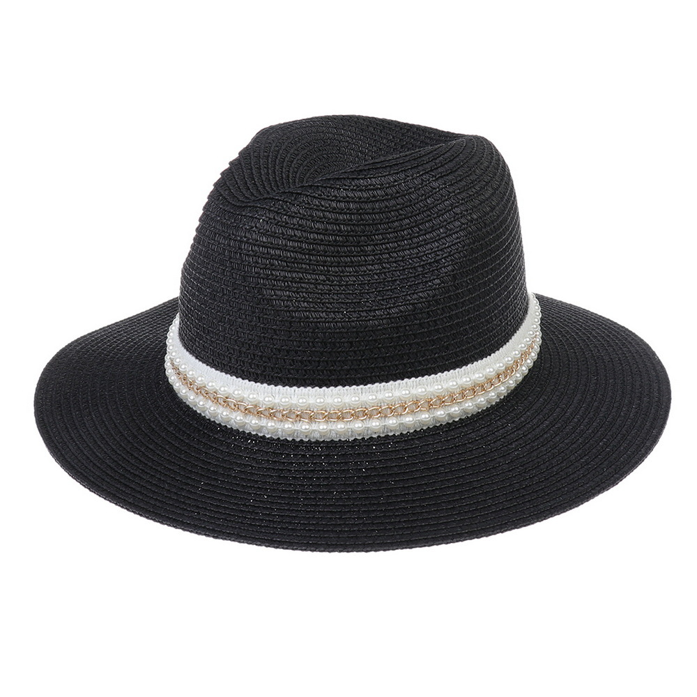 للجنسين أنيق أسلوب بسيط اللون الصامد طنف كبيرة قبعة فيدورا display picture 8
