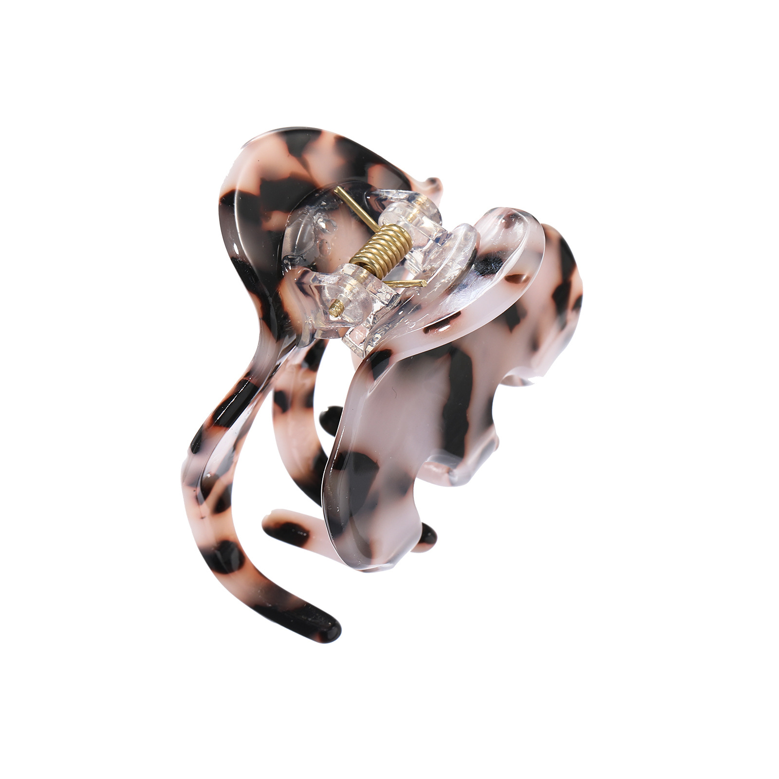 Frau Retro Leopard Acetatplatten Haarkrallen display picture 2