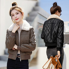 冬季短款女装皮毛一体高档绵羊皮皮衣百搭韩版毛领加绒保暖外套潮