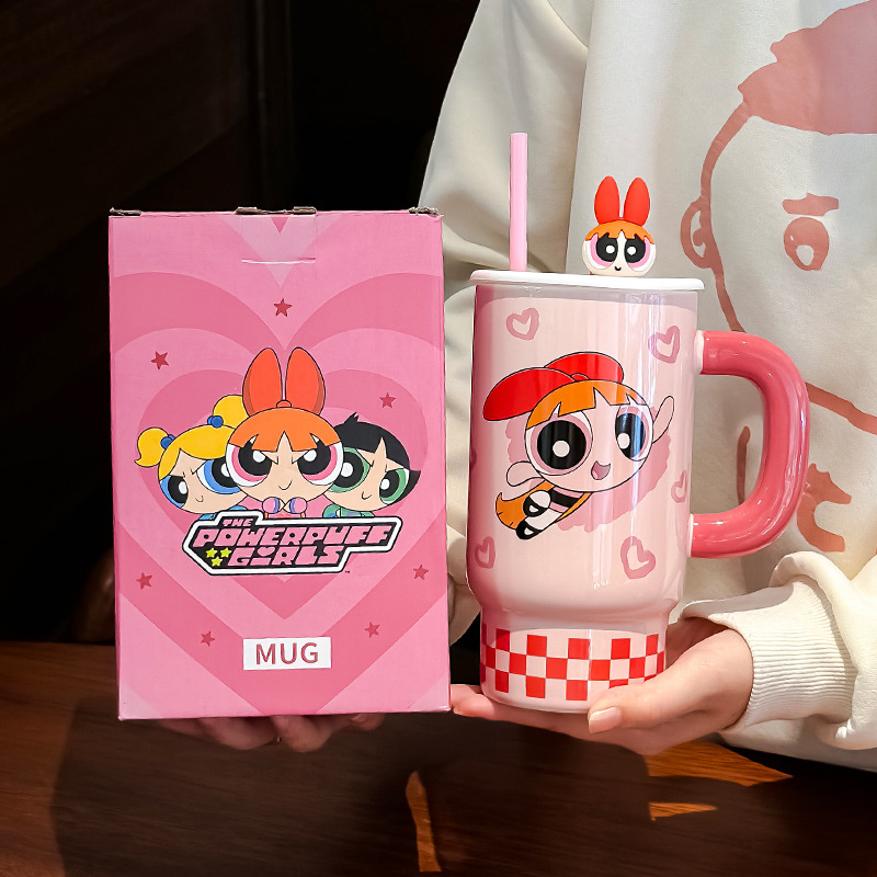 Flying Little Police Police Ceramic Mark Cup with a female high -value cup with a cup of gift couple water cup household office