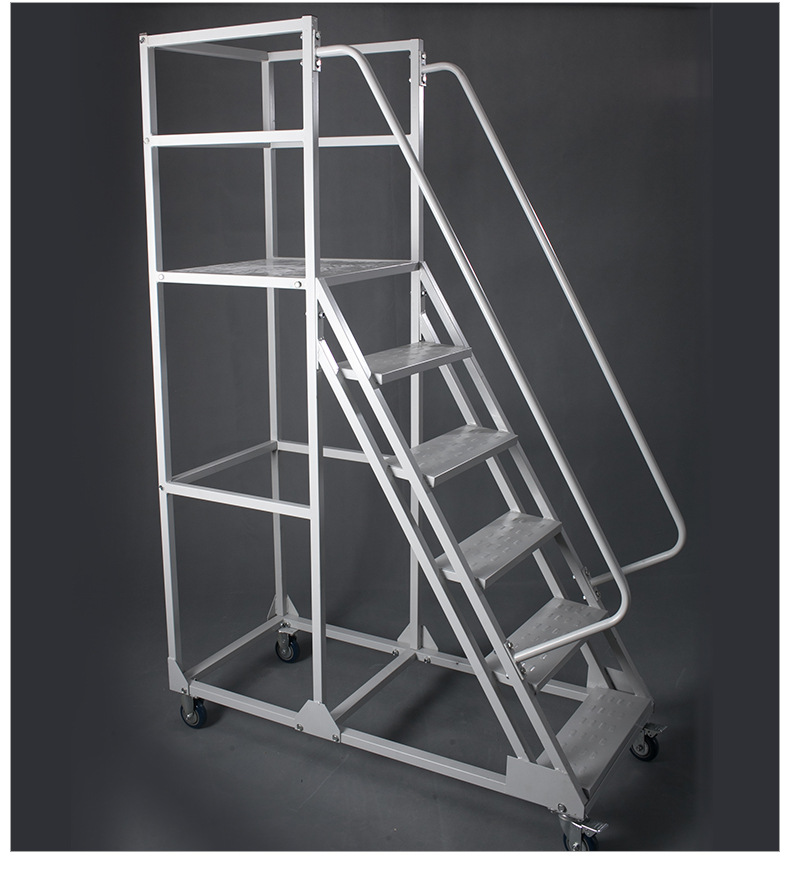 可移动平台登高梯登高车仓库带轮楼梯库房取货凳超市货架梯子