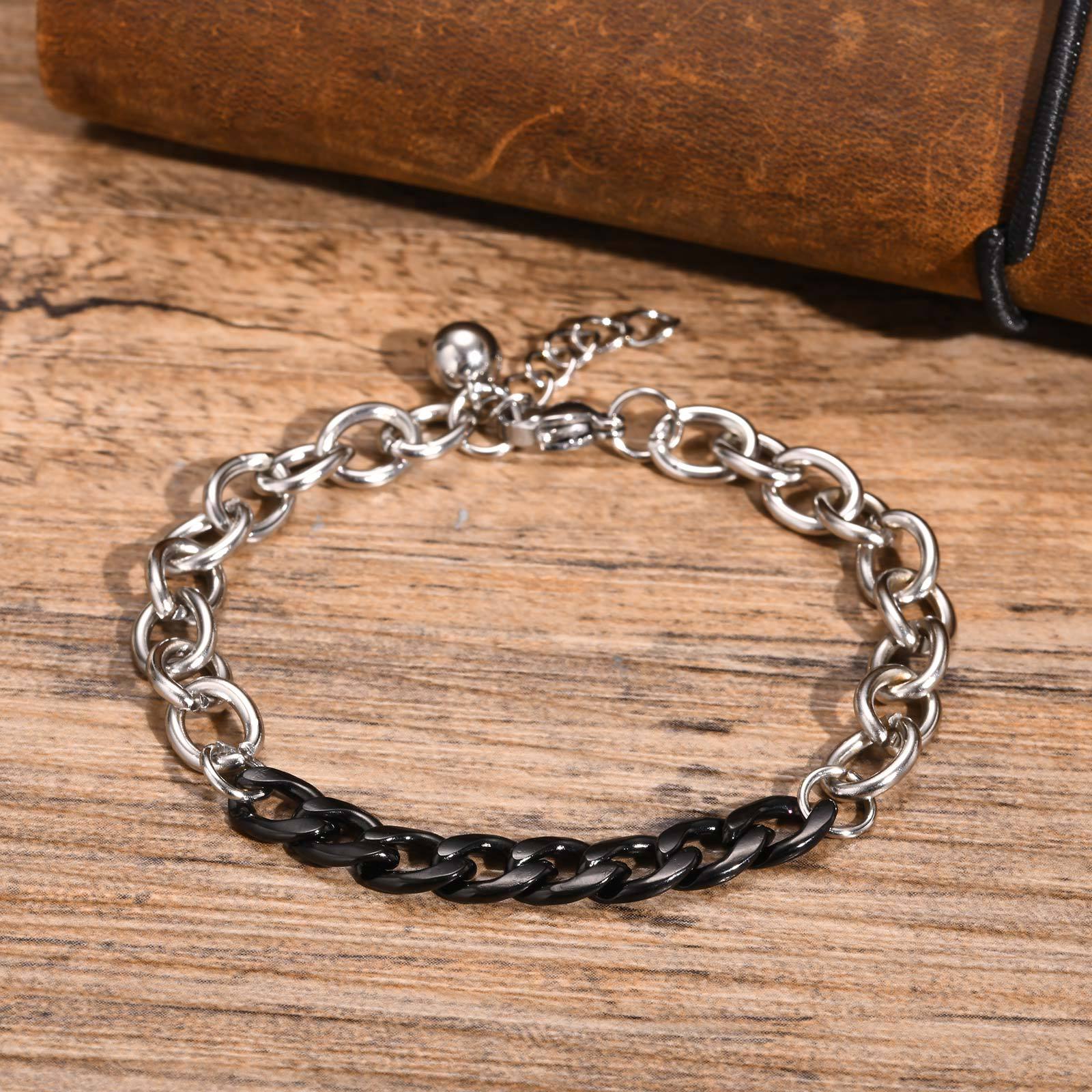 Casual Hip Hop Bola Única Acero Inoxidable Metal Mixto Hombres Pulsera De Cadena Pulseras De Cadena Para Hombre display picture 2