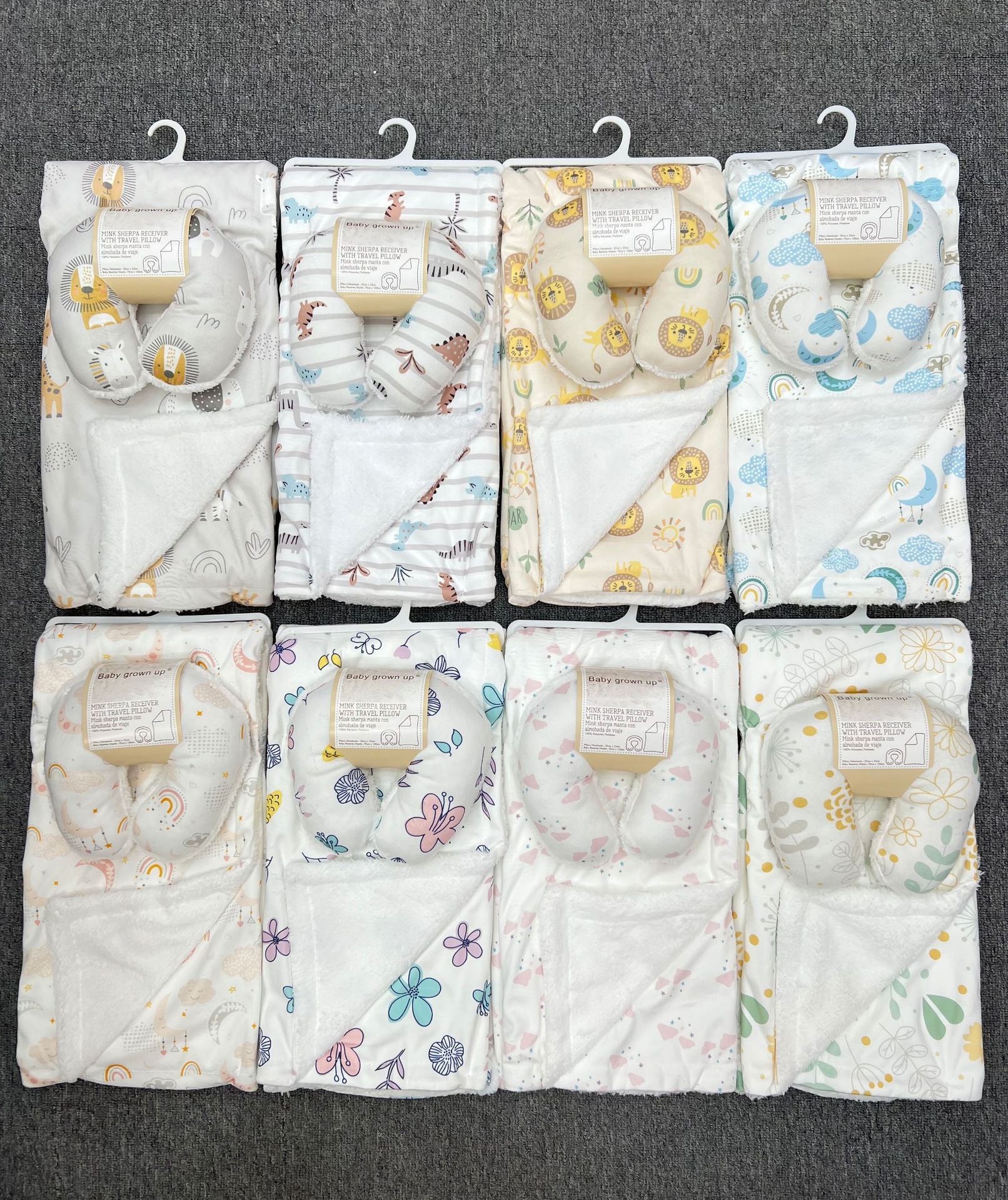 Baby Cashmere Blanket U-Shaped Pillow 2 confortable estilo grueso Elephant Crown colcha de bebé
