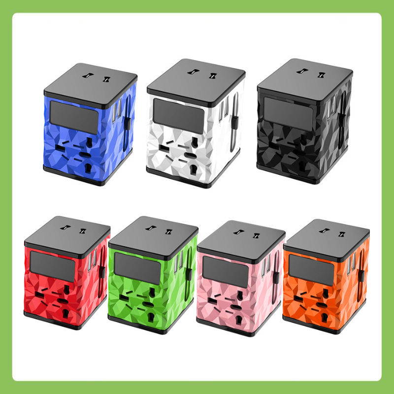 钻面1A/2.1A美标欧标多功能转换插头 公司年会礼品多用转接头