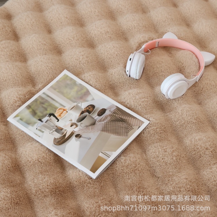 模造ウサギ毛皮の丸型カーペット、ソファ用丸型マット、フロアマット、リビングルーム用コーヒーテーブル、豪華なカーペット、バブルベルベット、越境専用