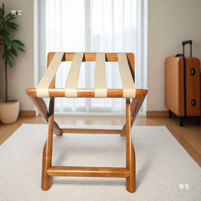 Hotel Room Folding Luggage Rack Home Bedroom Clothes Solid Wood Storage Rack Guest Room Storage Rack Guest Room
