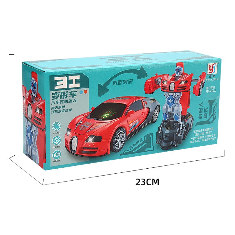 Tiktok mismo eléctrico universal deformación coche robot luz música juguete modelo de coche para niños Venta caliente al por mayor