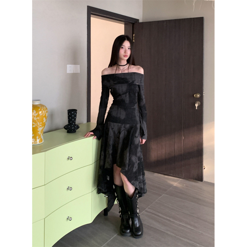 GraceChic In Stock Off-Shoulder Niche Wasteland Style Hot Girl Outfit Dress_voghion.com