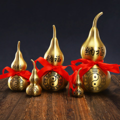Factory Wholesale Copper Gourd Open-Face Auspiciousness Gourd Uncovering Eight Trigrams Gourd Craftsmanship Gift and Display Piece